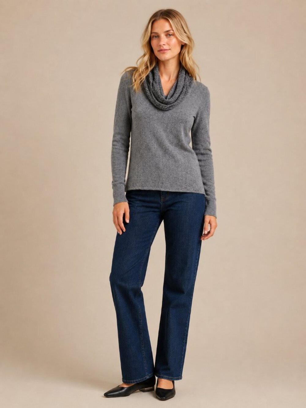 2/$30 J. Crew Plush Cowl Neck Pullover Sweater Gray Large #A2922